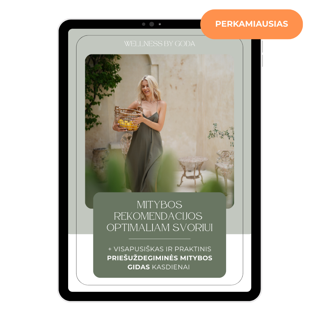 Priešuždegiminės mitybos gidas + Personalizuotos mitybos rekomendacijos OPTIMALIAM SVORIUI